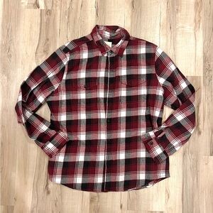 American Eagle Outfitters Red and Black Plaid Shirt - 100% Cotton - Like New